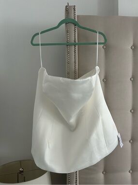 NWT ASOS Curve white peplum top
